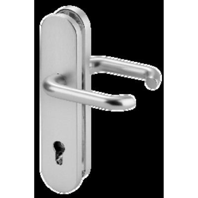 FORMAT - ZT-Schutz-Drückergarnitur,Langschild,Profilzylinder gelocht,E72,Aluminium
