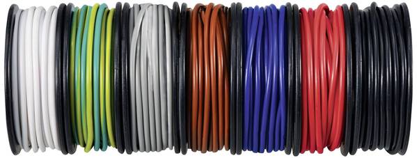 TRU COMPONENTS TC-12112352 Litze 0.25 mm² Schwarz, Weiß, Rot, Blau, Braun, Grau, Gelb-Grün 1 Set
