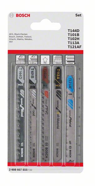 BOSCH Stichsägeblatt-Set Allrounder, 5-teilig
