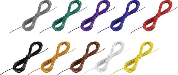 TRU COMPONENTS 1572573 Litze LiFY 1 x 0.05 mm² Schwarz, Weiß, Blau, Braun, Rot, Gelb, Grün, Grau, Orange, Lila 50 m