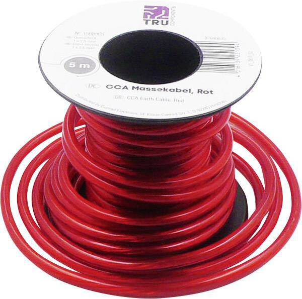 TRU COMPONENTS 1568965 Massekabel 1 x 2.50 mm² Rot 5 m
