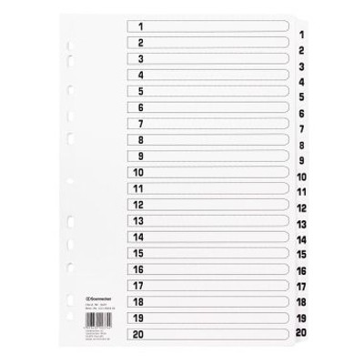 Soennecken - Register Mylar 1607 1-20 weiß