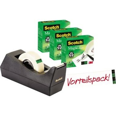 3M™ - Scotch Klebefilm C38SM3S 19mm x 3+ 1 Tischabroller gratis
