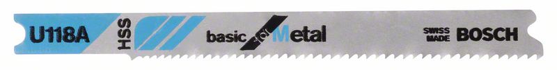 BOSCH Stichsägeblatt U 118 A Basic for Metal, 3er-Pack