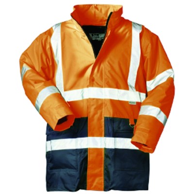 SAFESTYLE® - Warnschutzparka ALEXANDER 23529, warnorange/marineblau, Größe XL