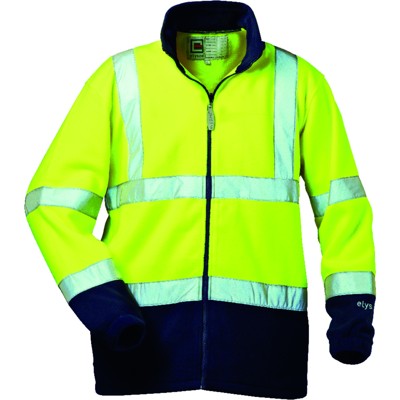elysee® - Warnschutz-Fleecejacke VALENTIN, warn-gelb/marine-blau, Größe XXL