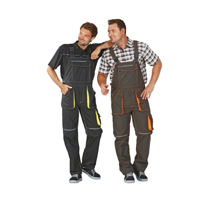 Planam - Latzhose oliv/orange, Größe 52