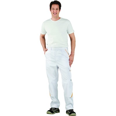 Planam - Bundhose 2327 weiß/weiß/gelb, Größe 30