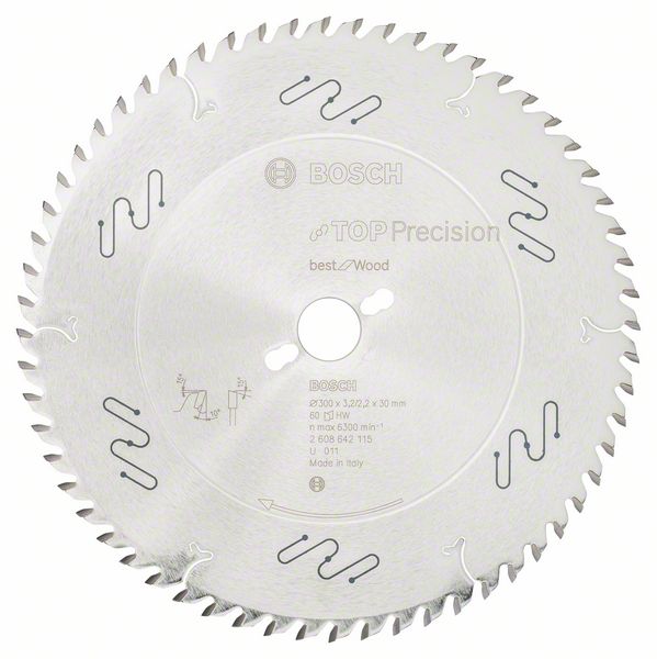 BOSCH Kreissägeblatt Top Precision Best for Wood, 300 x 30 x 3,2 mm, 60