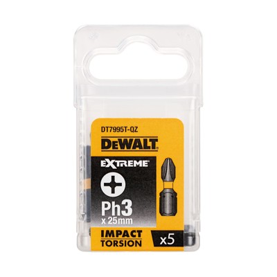 DeWALT - Torsion Bit schlagfest PH3 25mm, 5 Stück