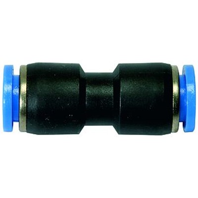 RIEGLER® - Schnellsteck-Verbinder KS/MS vernickelt Blaue Serie Schlauch 6mm Länge 34,6mm
