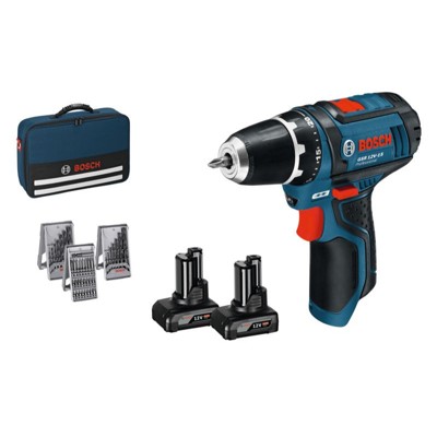 Bosch - Akku-Bohrschrauber GSR 12V-15, 2x4,0Ah, 39-teiligZB, Tasche