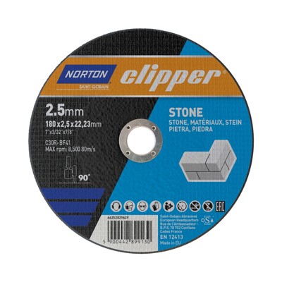 NORTON clipper® - Trennscheibe Stein C30R-180 x 2.5 x 22.23mm