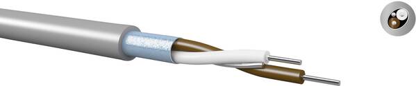 Kabeltronik 690205100 Schaltdraht Yv0(St)Y 2 x 0.50 mm² Grau Meterware