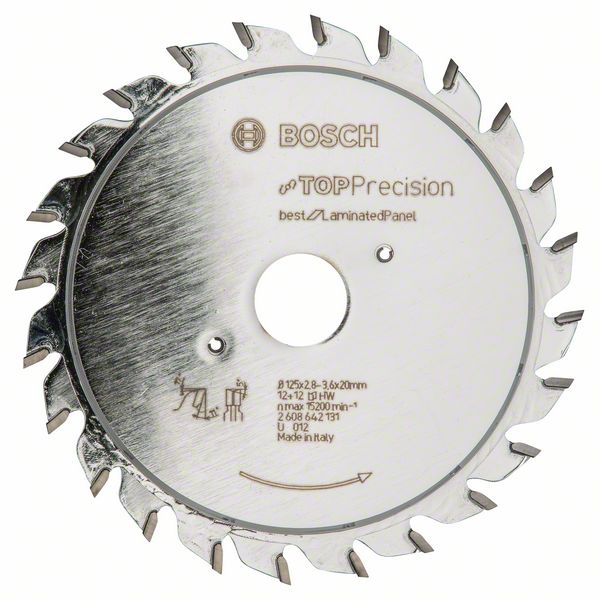 BOSCH Vorritzblatt Top Precision Best for Laminated Panel, 125 x 20 x 2,8 - 3,6 mm
