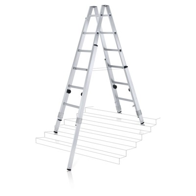 ZARGES - Stehleiter 2 x 6 Sprossen, Aluminium, beidseitig begehbar