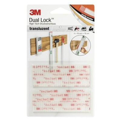 3M™ - 3M™ Dual Lock™ Flexibler Druckverschluss SJ3560, Transluzent, 19 mm x 100 mm, 5.7 mm, 40 Köpfe/cm², Innenbereich, Blister