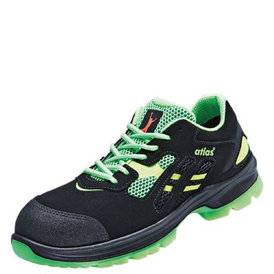 atlas® - Sicherheitshalbschuh Flash 2600, S1 ESD, schwarz/grün, W10, Größe 38