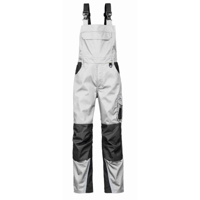 4Protect® - Latzhose IOWA, weiß/grau, Größe 60
