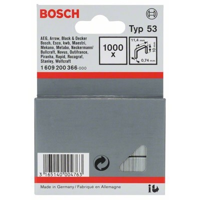 Bosch - Feindrahtklammer Typ 53, 11,4 x 0,74 x 10mm, 1000er-Pack (1609200366)