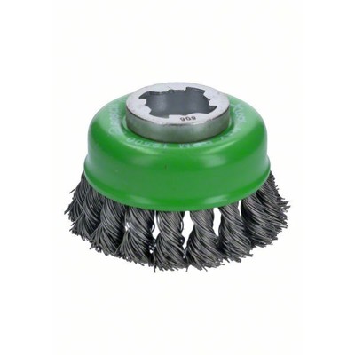 Bosch - Topfbürste X-LOCK Heavy for Inox, 75mm, 0,5mm, gezopfter rostfreier Stahldraht