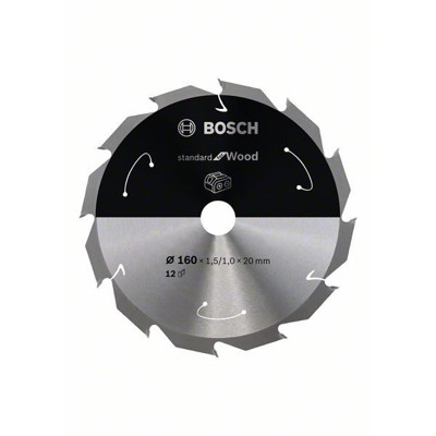 Bosch - Sägeblatt Standard for Wood für Akku-Handkreissäge 160 x 1,5/1 x 20, 12 Z