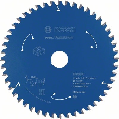 Bosch - Akku-Kreissägeblatt Expert for Aluminium, 140 x 1,8/1,3 x 20, 48 Zähne