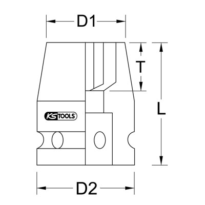 KSTOOLS® - 1" Sechskant-Kraft-Stecknuss, kurz, 1.7/8''