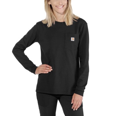 carhartt® - Damen Langarmshirt WORKW POCKET L/S T-SHIRT, schwarz, Größe XS