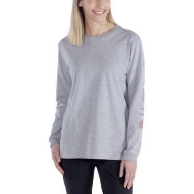 carhartt® - Damen Langarmshirt WORKWEAR LOGO L/S T-SHIRT, heather grey, Größe XS
