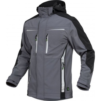 Leibwächter - Softshell Jacke Pongee.Membran+Fleece grau/schwarz Größe XS