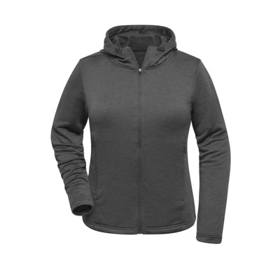 James & Nicholson - Damen Recycled Sport Hoody JN531, dunkel-melange, Größe L