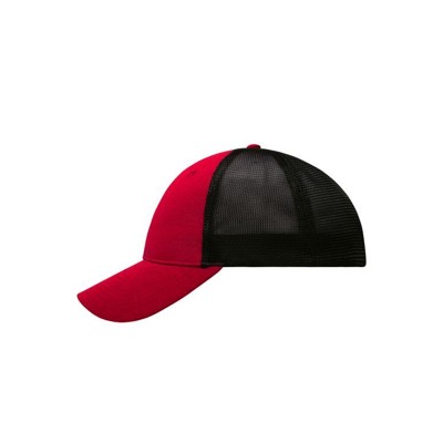 James & Nicholson - Elastic Mesh Cap MB6215, rot/schwarz, Größe L/XL