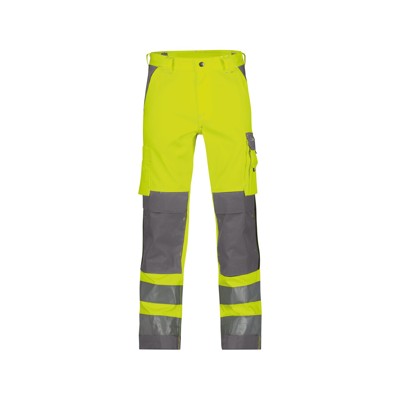 Dassy® - Buffalo Warnschutzhose mit Kniepolstertaschen, neongelb/zementgrau, Schrittlänge Minus, Größe 53