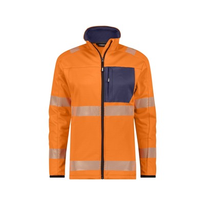 Dassy® - Camden Warnschutz Midlayer-Jacke, Größe XL, NEONORANGE/DUNKELBLAU