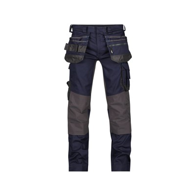 Dassy® - FLUX Arbeitshose mit Stretch, Holstertaschen und Kniepolstertaschen, nachtblau/anthrazit, Schrittlänge Standard, Größe 44