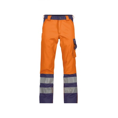 Dassy® - Lancaster Warnschutzhose, neonorange/dunkelblau, Schrittlänge Minus, Größe 52