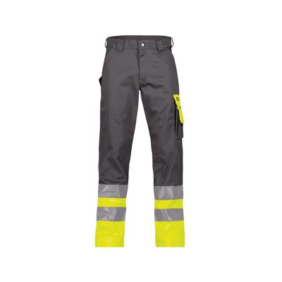 Dassy® - Omaha Warnschutzhose, zementgrau/neongelb, Schrittlänge Plus, Größe 50
