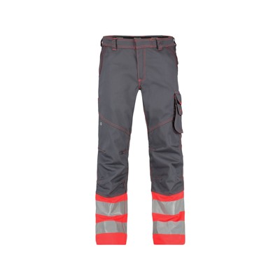 Dassy® - Phoenix Warnschutzhose, zementgrau/neonrot, Schrittlänge Minus, Größe 54