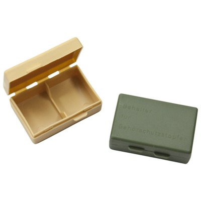 Aufbewahrungsboxen für Gehörschutzstopfen, bronzegrün