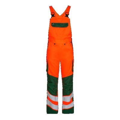 Engel - Safety Light Latzhose 3545-319, Warnorange/Grün, Größe 52