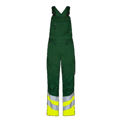 Engel - Safety Latzhose 3546-314, Grün/Warngelb, Größe 28