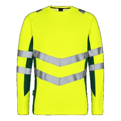 Engel - Safety Langarm-Shirt 9545-182, Warngelb/Grün, Größe M