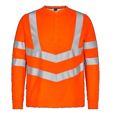 Engel - Safety Grandad Langarm-Shirt 9548-182, Warnorange, Größe L