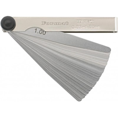 FORMAT - Präzisions-Fühlerlehre 32 Blatt 0,03-1mm T3
