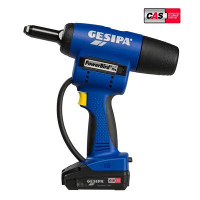 GESIPA® - PowerBird Pro Gold Edition CAS mit 2 Li-Ion Akkus 18V - 2,0 Ah / Ladegerät in L-Boxx