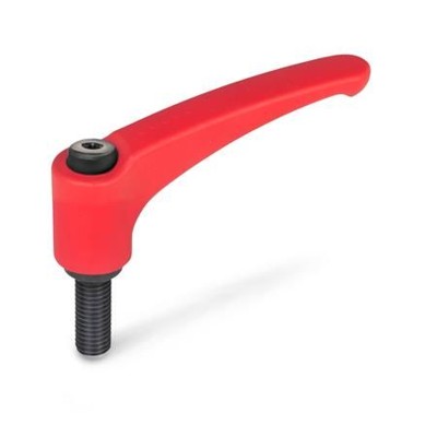 Ganter Norm® - 602-95-M10-80-RS Verstellbare Klemmhebel, Zink-Druckguss, Schraube Stahl