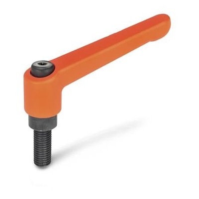 Ganter Norm® - 300-22-M3-6-OS Verstellbare Klemmhebel, Zink-Druckguss, Schraube Stahl brüniert