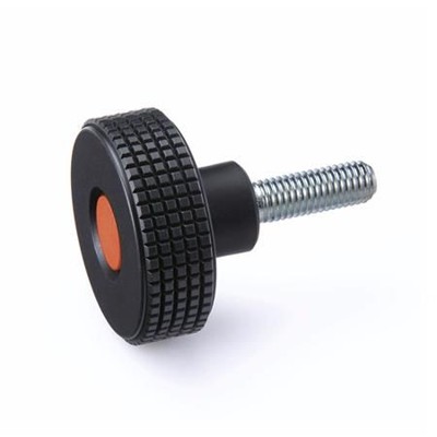 Ganter Norm® - 534-40-M8-25-SW-DOR Kordelgriffschrauben, Kunststoff, Abdeckkappe farbig