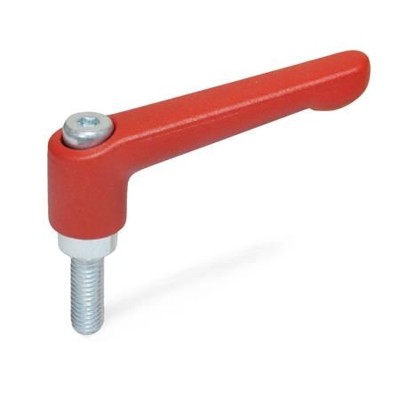 Ganter Norm® - 300.2-78-M10-40-RS Verstellbare Klemmhebel, Zink-Druckguss, Schraube Stahl verzinkt